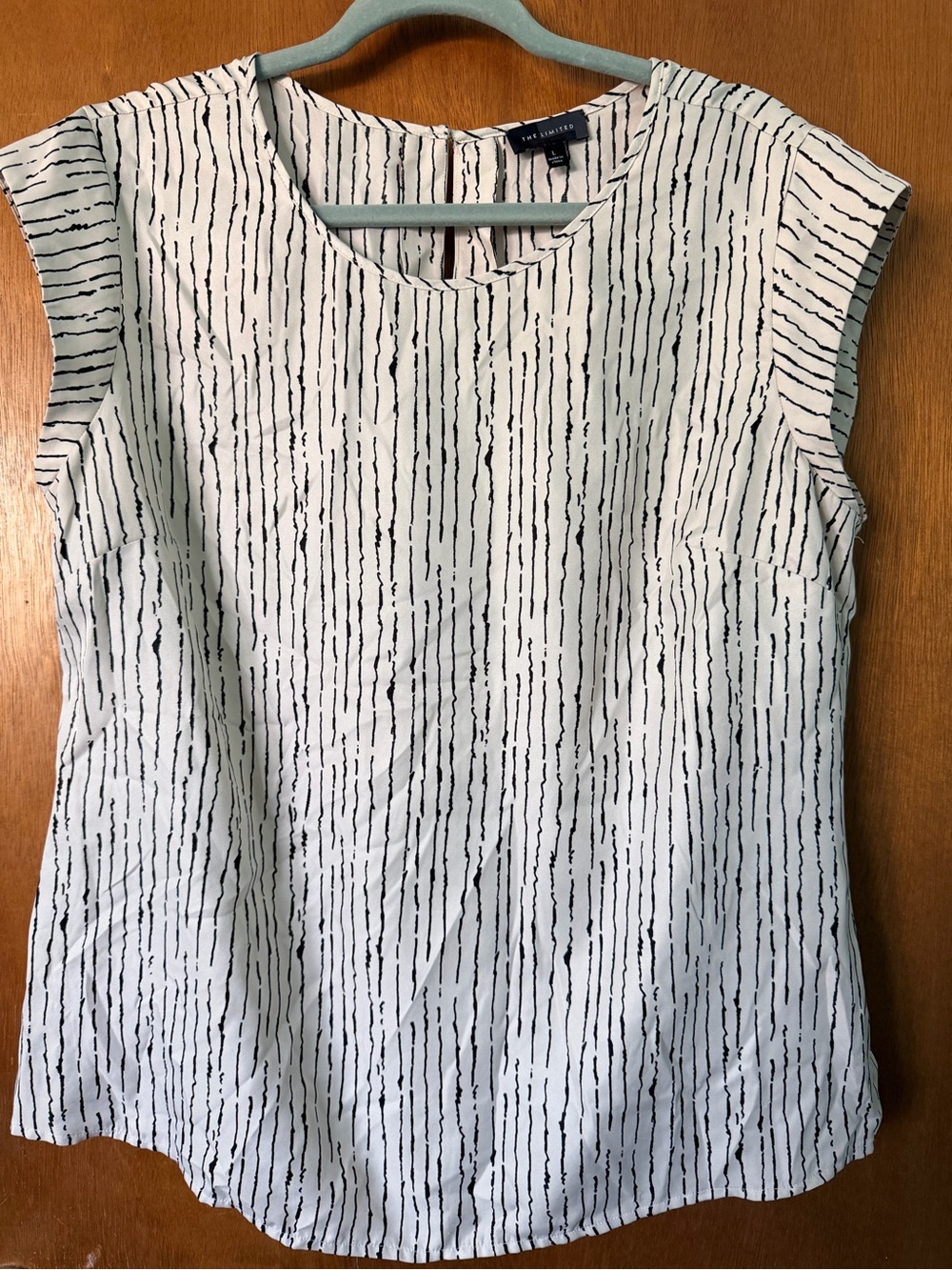 The Limited White Blouse with Black Sketch Stripe